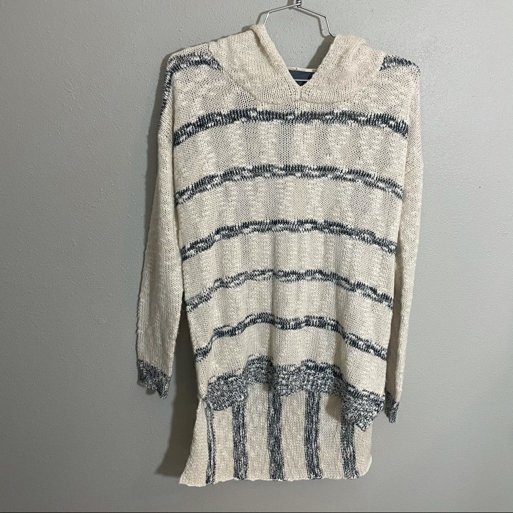 Paper Crane Striped Hooded Knit Sweater